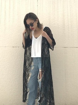 「EMODA（エモダ）のアイテム（シャツ/ブラウス）」を使った、EMODA Official_STAFFさん（レディース・154cm）の夏コーディネート