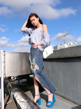 「EMODA（エモダ）のアイテム（Tシャツ/カットソー）」を使った、EMODA Official_STAFFさん（レディース・160cm）の夏コーディネート