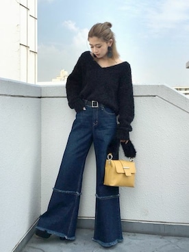 「EMODA（エモダ）のアイテム（バッグ）」を使った、EMODA Official_STAFFさん（レディース・160cm）の冬コーディネート