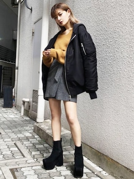 「EMODA（エモダ）のアイテム（ジャケット/アウター）」を使った、EMODA Official_STAFFさん（レディース・160cm）の秋コーディネート