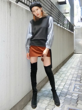 「EMODA（エモダ）のアイテム（Tシャツ/カットソー）」を使った、EMODA Official_STAFFさん（レディース・160cm）の秋コーディネート