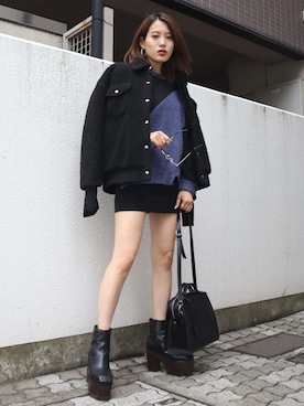 「EMODA（エモダ）のアイテム（ジャケット/アウター）」を使った、EMODA Official_STAFFさん（レディース・160cm）の秋コーディネート