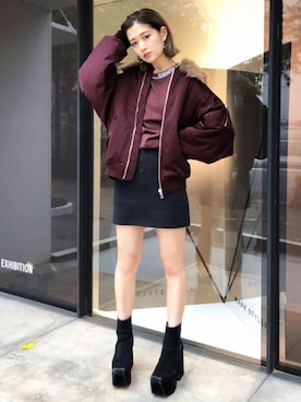 「EMODA（エモダ）のアイテム（ジャケット/アウター）」を使った、EMODA Official_STAFFさん（レディース・160cm）の秋コーディネート