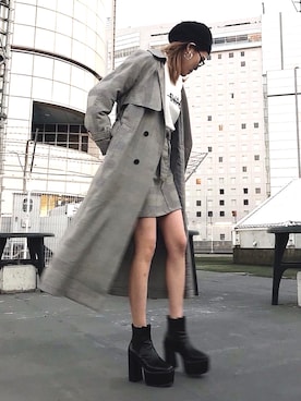 「EMODA（エモダ）のアイテム（ジャケット/アウター）」を使った、EMODA Official_STAFFさん（レディース・160cm）の冬コーディネート