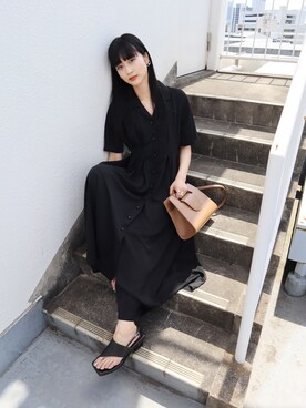 「EMODA」｜「アイテム（シャツワンピース）」を使った、EMODA Official_STAFFさん（レディース・160cm）の春コーディネート