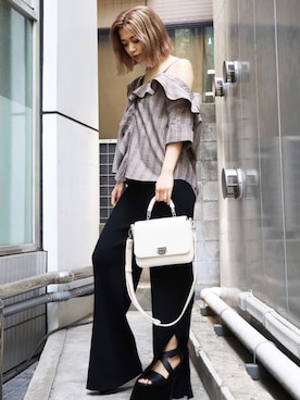 「EMODA（エモダ）のアイテム（シャツ/ブラウス）」を使った、EMODA Official_STAFFさん（レディース・160cm）の夏コーディネート