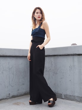 「アイテム（タンクトップ、ブルー系）」を使った、EMODA Official_STAFFさん（レディース・160cm）の夏コーディネート