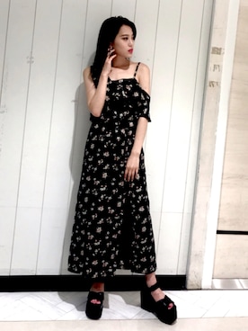 「EMODA（エモダ）のアイテム（ワンピース/ドレス）」を使った、EMODA Official_STAFFさん（レディース・160cm）の夏コーディネート