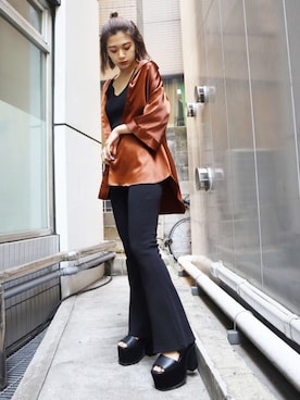 「EMODA（エモダ）のアイテム（シャツ/ブラウス）」を使った、EMODA Official_STAFFさん（レディース・160cm）の夏コーディネート