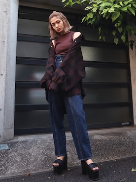 「EMODA（エモダ）のアイテム（シャツ/ブラウス）」を使った、EMODA Official_STAFFさん（レディース・160cm）の夏コーディネート