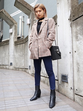 「EMODA（エモダ）のアイテム（ジャケット/アウター）」を使った、EMODA Official_STAFFさん（レディース・160cm）の秋コーディネート