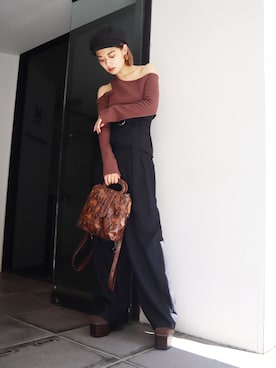 「EMODA（エモダ）のアイテム（Tシャツ/カットソー）」を使った、EMODA Official_STAFFさん（レディース・160cm）の秋コーディネート