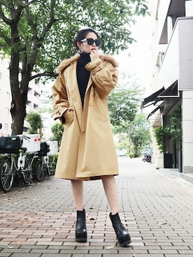 「EMODA（エモダ）のアイテム（ジャケット/アウター）」を使った、EMODA Official_STAFFさん（レディース・164cm）の秋コーディネート