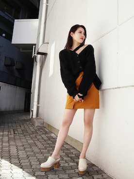 「EMODA（エモダ）のアイテム（スカート）」を使った、EMODA Official_STAFFさん（レディース・164cm）の冬コーディネート