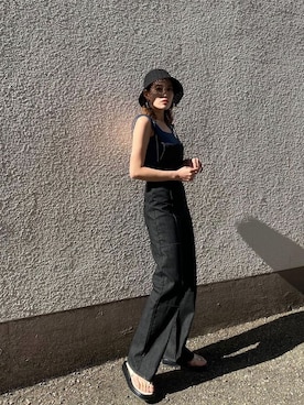 「EMODA」｜「アイテム（サロペット/オーバーオール）」を使った、EMODA Official_STAFFさん（レディース・163cm）の春コーディネート