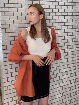 「EMODA（エモダ）のアイテム（シャツ/ブラウス）」を使った、EMODA Official_STAFFさん（レディース・162cm）の春コーディネート