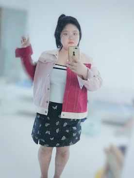 「欧美」｜B站九娘要努力さん（レディース・154cm）の春コーディネート