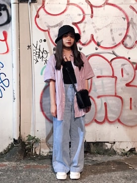 「アイテム（ブラジャー、ブラック系）」を使った、YIWEI🐼さん（レディース・155cm）の冬コーディネート