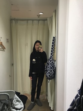 「アイテム（ダッフルコート）」を使った、YayunChenさん（レディース・163cm・10代）の秋コーディネート