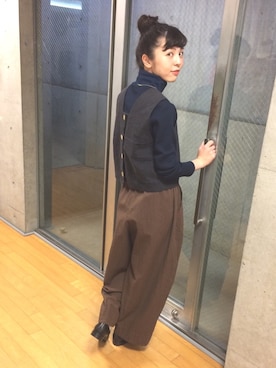 「bulle de savon（ビュルデサボン）のアイテム（その他パンツ）」を使った、アトリエドゥサボンさん（レディース・157cm）の冬コーディネート
