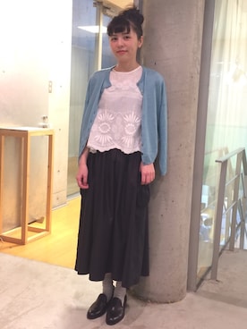 「bulle de savon（ビュルデサボン）のアイテム（シャツ/ブラウス）」を使った、アトリエドゥサボンさん（レディース・157cm）の冬コーディネート