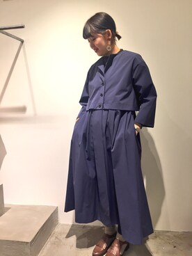 「l'atelier du savon（アトリエドサボン）のアイテム（その他アウター）」を使った、アトリエドゥサボンさん（レディース・157cm）の冬コーディネート