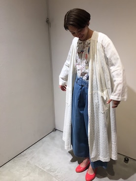 「l'atelier du savon（アトリエドサボン）のアイテム（その他アウター）」を使った、アトリエドゥサボンさん（レディース・157cm）の春コーディネート