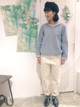 「白デニム」｜アトリエドゥサボンさん（レディース・157cm）の春コーディネート