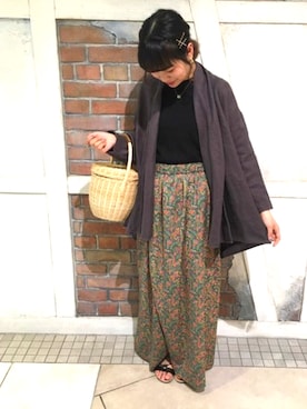 「l'atelier du savon（アトリエドサボン）のアイテム（その他アウター）」を使った、アトリエドゥサボンさん（レディース・157cm）の春コーディネート