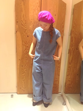 「アイテム（つなぎ/オールインワン）」を使った、アトリエドゥサボンさん（レディース・157cm）の春コーディネート
