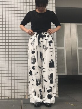 「IamI in fact…」｜「アイテム（パンツ）」を使った、アトリエドゥサボンさん（レディース・157cm）の春コーディネート