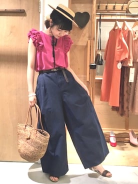 「peu pres（プープレ）のアイテム」を使った、アトリエドゥサボンさん（レディース・157cm）の夏コーディネート