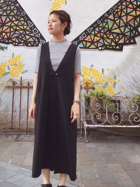 「bulle de savon（ビュルデサボン）のアイテム（Tシャツ/カットソー）」を使った、アトリエドゥサボンさん（レディース・157cm）の夏コーディネート