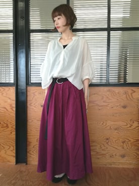 「peu pres（プープレ）のアイテム」を使った、アトリエドゥサボンさん（レディース・160cm）の夏コーディネート
