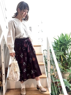 「栄」｜アトリエドゥサボンさん（レディース・160cm）の秋コーディネート