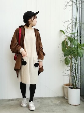 「peu pres（プープレ）のアイテム」を使った、アトリエドゥサボンさん（レディース・158cm）の秋コーディネート