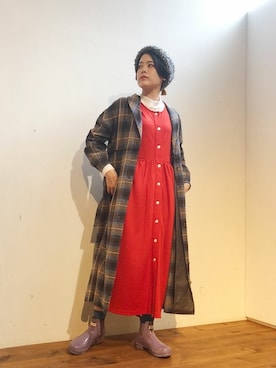「コートワンピ」｜アトリエドゥサボンさん（レディース・164cm）の秋コーディネート