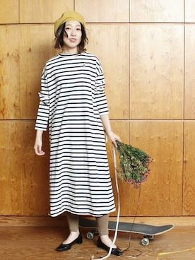 「アイテム（レギンス/スパッツ、ベージュ系）」を使った、アトリエドゥサボンさん（レディース・158cm）の冬コーディネート