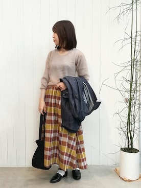 「アイテム（カバーオール）」を使った、アトリエドゥサボンさん（レディース・158cm）の春コーディネート