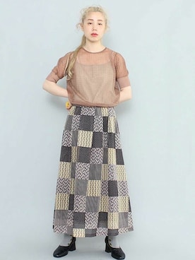 「peu pres（プープレ）のアイテム」を使った、アトリエドゥサボンさん（レディース・159cm）の春コーディネート