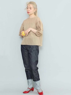 「peu pres（プープレ）のアイテム」を使った、アトリエドゥサボンさん（レディース・159cm）の春コーディネート