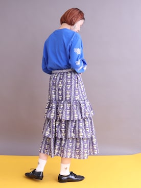 「アイテム（アクセサリー、グリーン系）」を使った、アトリエドゥサボンさん（レディース・158cm）の春コーディネート