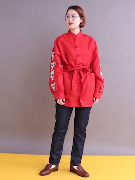 「アイテム（ナイロンジャケット）」を使った、アトリエドゥサボンさん（レディース・158cm）の春コーディネート