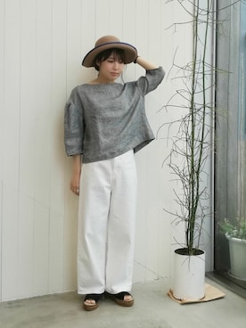 「peu pres（プープレ）のアイテム」を使った、アトリエドゥサボンさん（レディース・158cm）の春コーディネート