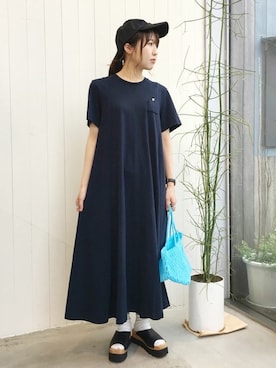 「Tシャツワンピ」｜アトリエドゥサボンさん（レディース・158cm）の春コーディネート