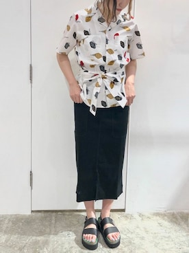 「YEAR FEW OF MY FAVORITE THINGS（イヤーフューオブマイフェイバリットシングス）のアイテム」を使った、アトリエドゥサボンさん（レディース・160cm）の夏コーディネート