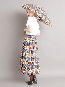 「アイテム（長傘）」を使った、アトリエドゥサボンさん（レディース・159cm）の夏コーディネート