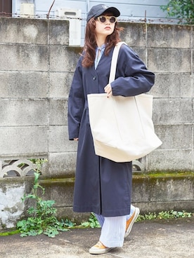 「アイテム（バッグ、ホワイト系）」を使った、アトリエドゥサボンさん（レディース・162cm）の冬コーディネート