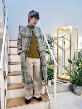 「l'atelier du savon（アトリエドサボン）のアイテム（その他アウター）」を使った、アトリエドゥサボンさん（レディース・161cm）の冬コーディネート