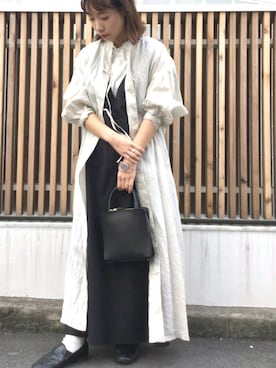 「アイテム（ジャンパースカート、グレー系）」を使った、アトリエドゥサボンさん（レディース・152cm）の春コーディネート